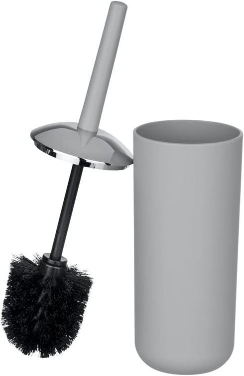 Brasil Toilet Brush, Toilet Bowl Cleaner Brush with Holder, Toilet Bowl Brush Made of Plastic, Grey, Dimensions 3.9 x 3.9 x 14.6 in...