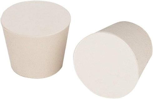 StonyLab Solid Rubber Stoppers, 10-Pack 7# White Tapered Lab Seal Rubber Stoppers, Fits StonyLab 250ml Erlenmeyer Flask...