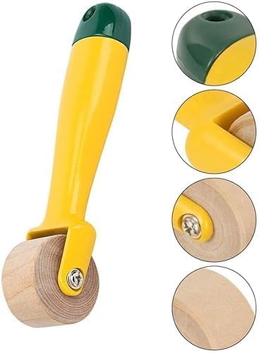 1Pc Yellow Mini Quilting Press Roll, Seam Roller Wallpaper Roller Pressing Wheel,Sewing Pressing Wheel,Seam Roller Sewing Notion Handmade Toolwood...