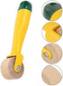 1Pc Yellow Mini Quilting Press Roll, Seam Roller Wallpaper Roller Pressing Wheel,Sewing Pressing Wheel,Seam Roller Sewing Notion Handmade Toolwood...