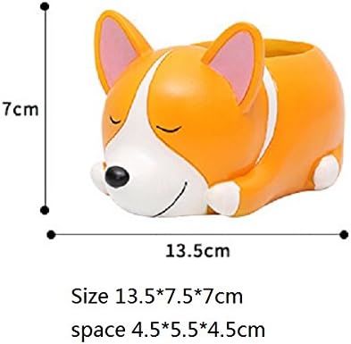Corgi Gift Planter Flowerpot Resin Succulent Planter Desk Mini Ornament (Crogi dog)...