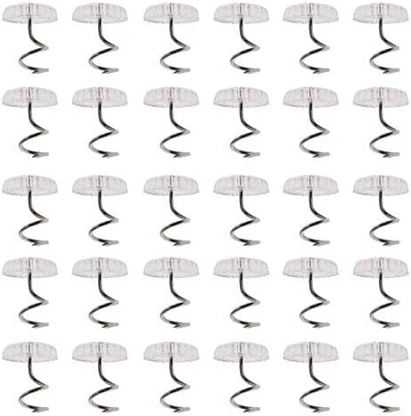 Royee 50 Pcs Twisty Pins Clear Head Screws Fasteners for Upholstery Slipcovers Bed Skirts Sofa Car Van Home Furniture Hold Bed Skirts in Place Wit...