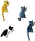 Cute Multifunction Cat Magnetic Refrigerator Sticker Fridge Magnet Hanging Hook 2 in 1 Gray cat/Black white cat/Yellow striped cat/Gray Yellow str...