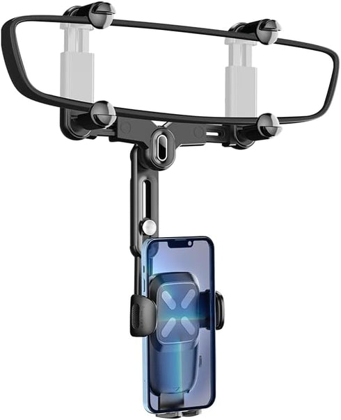 Car Phone Mount, 360 Rotatable and Retractable, Anti-Shake Design, Compatible with Samsung, iPhone, Sony......