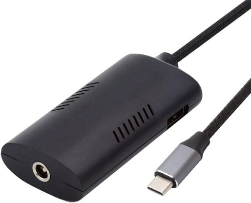 Cablecc 5.5x2.5mm 5.5x2.1mm DC Power Input to 100W Dual Type C USB-C and Type-A Output PD Emulator Trigger Charge Cable......