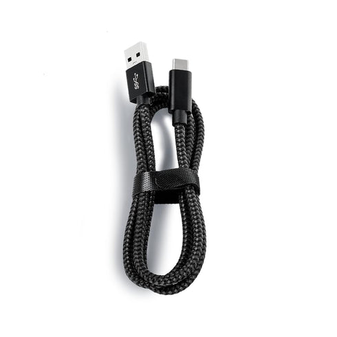 Vortex PD10GB3A-2-2-BLACK Type-C Data Cable 3A fast charging USB3.2 universal Mobile phone Tablet Nylon braid USB charging cable (2 pcs pack)(BLAC...