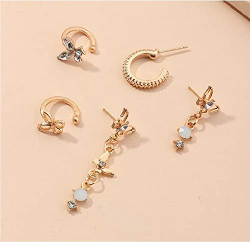 Butterfly Earrings Set for Women Girls Butterfly Ear Cuff Earrings Huggie Small Dangle Hoops Hypoallergenic Earrings Lightweight Earrings Modern J...