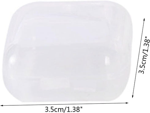 10Pcs White Storage Box, Mini Square Clear Plastic Organizer, Lightweight Travel Kit for Earplugs, Jewelry, Beads, Coins, Craft Gadgets - Approx O...