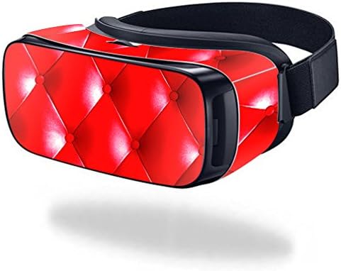 MightySkins Skin Compatible with Samsung Gear VR (Original) Cover wrap Sticker Skins Red Upholstery......