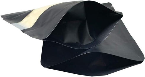 PABCK 100 Pcs 3.9x5.9 inch Matte Black Resealable Stand Up Bags with Window Heat Seal Bulk Food Storage Packaging Foil Pouches...