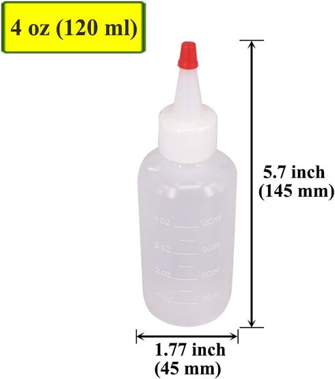 12 Pack 4-Ounce Empty Plastic Squeeze Bottles with Red Tip Caps Multipurpose Squirt Bottle...