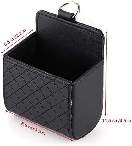 TRUE LINE Automotive Car Interior Air Vent Dash Mount Phone Storage Coin Bag Case Organizer Cellphone Holder Box with Hook (Black)...