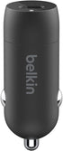 Belkin 20 Watt USB C Car Charger with Fast Charging for Apple iPhone 14, 13, iPad Pro, Samsung Galaxy S22 Ultra & More (Cable Not Included) - Blac...