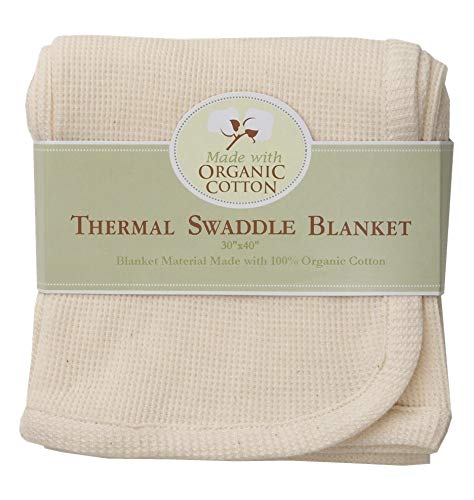 TL Care 30" X 40" Thermal/Waffle Swaddle Blanket Made with Organic Cotton, Natural Color, Soft Breathable, for Boys and Girls...
