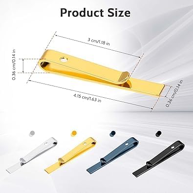 2 Pcs Tie Clips, Tie Clips for Men,Classic Black/Silver Tie Bar Set with Gift Box, Tie Pin Set for Business Wedding Anniversary and Daily Life...