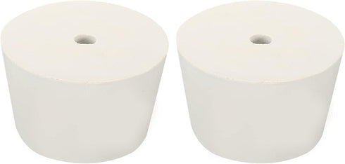 MECCANIXITY Rubber Tapered Plug 45mm to 56mm with 8mm Hole Test Tubes Bungs Stopper White for Lab Home 2 Pieces...