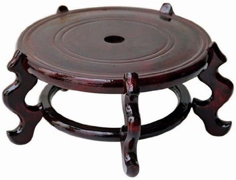 Hand-Crafted 5-1/2-Inch Rosewood Oriental Vase Stand...