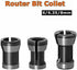 3Pcs Assortment Chuck (6mm 6.35mm, 8mm) Router Collet Set 6mm 6.35mm 8mm Chuck Heads Adapter for Drills Engraving Trimming Carving Machine Electri...
