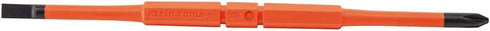 Klein Tools 32293 Insulated Screwdriver, 2-in-1 Screwdriver Set with Flip Blade, #2 Phillips and1/4-Inch Slotted Tips, Double-Ended Blades...