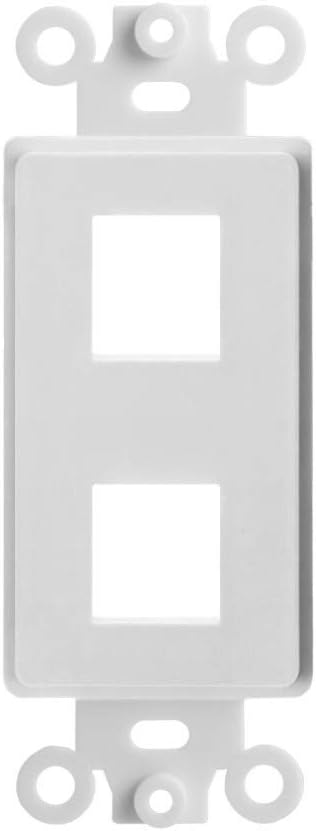 Cmple - 2 Port Decorator Wall Plate Insert, 1-Gang Keystone Wall Plate, Standard Keystone Jack Single Gang Wall Plate - White...