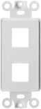 Cmple - 2 Port Decorator Wall Plate Insert, 1-Gang Keystone Wall Plate, Standard Keystone Jack Single Gang Wall Plate - White...