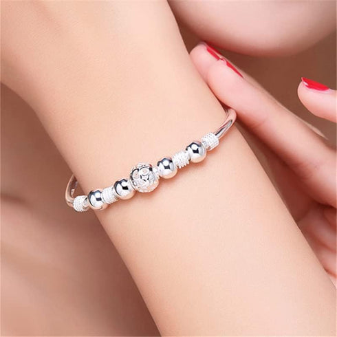 Sterling Silver Bangle Bracelets for Women, Mother's Day Gift 925 silver Cuff Bracelet Adjustable Jewelry Fashion Simple Open Bangles Cuff Jewelry...