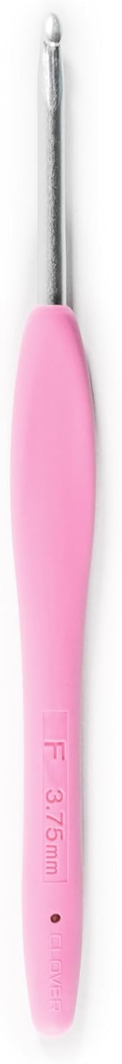 Clover 1044/F Pink Amour Crochet Hook, Size F, 3.75mm...