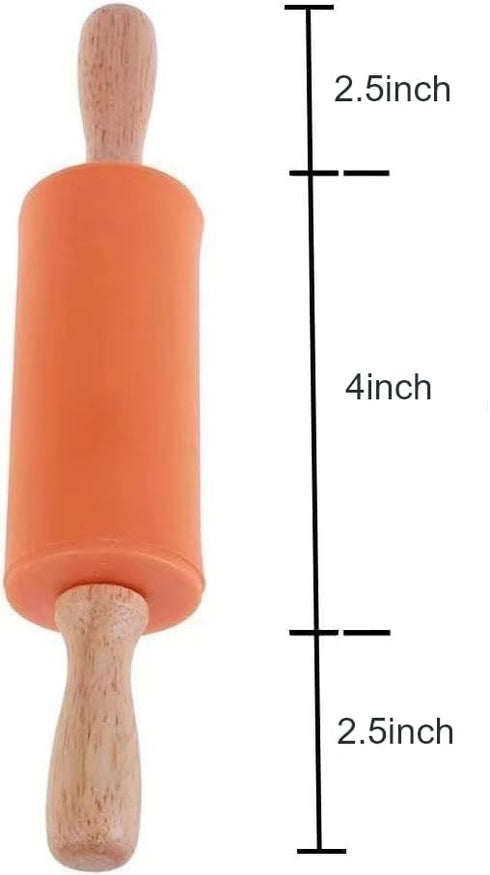 Koogel 9 Inch Mini Rolling Pin, 2 PCS Wooden Handle Rolling Pin for Kids Dough Rollers for Baking Supplies Home Kitchen...