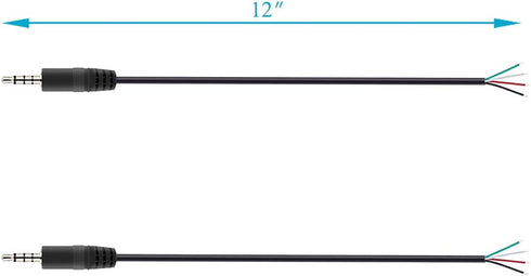 Fancasee 2-Pack 3.5mm 1/8" to Speaker Wire TRRS Stereo Male Plug to Bare Wire Pigtail 3.5mm Jack Connector Adapter Repair Audio Cable for Micropho...