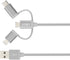 JOBY 3-in-1 Charging and Sync Cable, 1.2m Length, Space Gray, Lightning Cable, USB C Cable, Micro USB Cable, Smartphone Cable, MFi Certified...