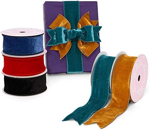 2 1/2" X 10 Yards Navy Velvet Wired Edge Ribbon...