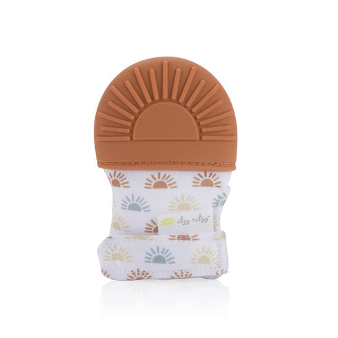 Itzy Ritzy Silicone Teething Mitt – Soothing Infant Teething Mitten with Adjustable Strap, Crinkle Sound and Textured Silicone to Soothe Sore and ...