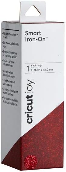 Cricut Joy Smart StrongBond Iron-On Glitter Roll - 5.5 x 19in Red...