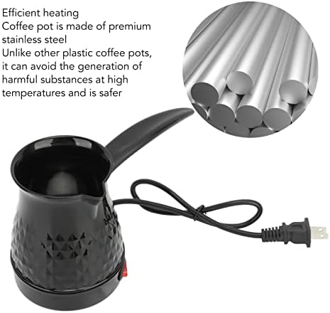 Electric Coffee Percolator, 10.6 oz 600ml Long Handle Stainless Steel Coffee Pot Prevent Overheating and Waterless, Even Heating Coffee Carafe for...