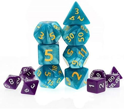 HD Polyhedral Dice Sets D&D Dice for Dungeon and Dragons RPG Role Playing Games MTG Pathfinder Table Top Games 7 Dice Set Blue Giant Pearl...