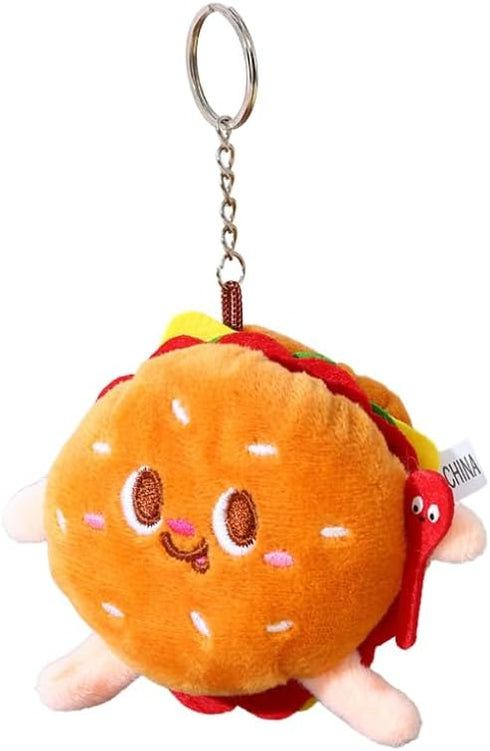 Cute Cartoon French Fries Hamburger Hot Dog Drumstick Plush Keychain Backpack Bookbag Charms Accessories...