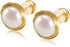 18K Gold Plated Freshwater Cultured Pearl Stud Earrings | Real Pearl Earrings for Girl&Women- AKOCIDY 10mm…...
