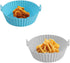 2-pack Air Fryer Silicone Pot, 8 inch reusable silicone air fryer pot,food safe and non stick perfect basket for air fryer, oven, microwave and sk...