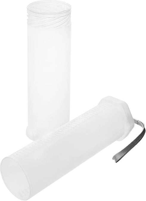 QWORK Extendable Artist Storage Tube - Durable Plastic, 2 Pack Adjustable Length 8.5" to 15", 2.4" Width, Translucent with Carrying Lanyard for Br...