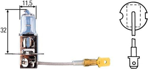 Hella H71070181 Optilux XB Series H3 Xenon White Halogen Bulbs, 12V, 100W, 2 Pack...