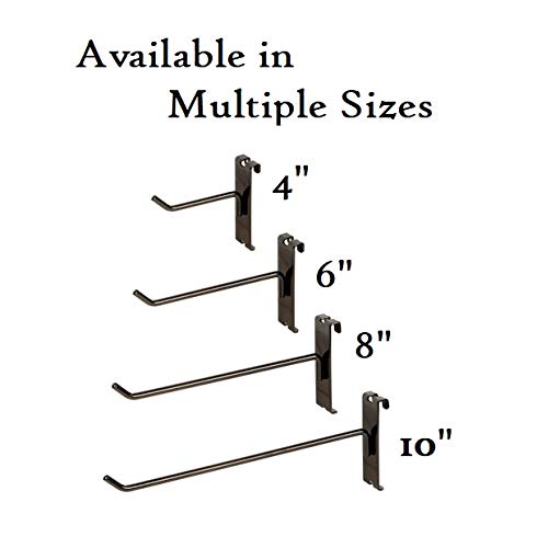 NAHANCO Metal GWH8B 8" Black Gridwall Peg Hooks (Pack of 12)...