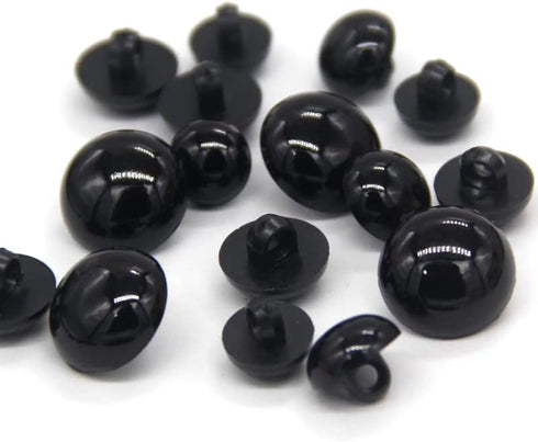 100PCS 10mm Black Safety Eyes Buttons Plastic Solid Domed Round Beads, for Clothing, for Shirts, Skirts, Coat, for Doll Animal Stuffed Toys, Handm...
