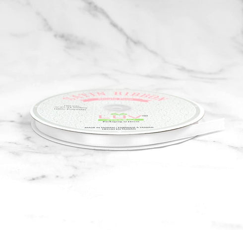 Creative Ideas PSF0308-029 Solid Satin Ribbon, 3/8" by 100 yd, White...