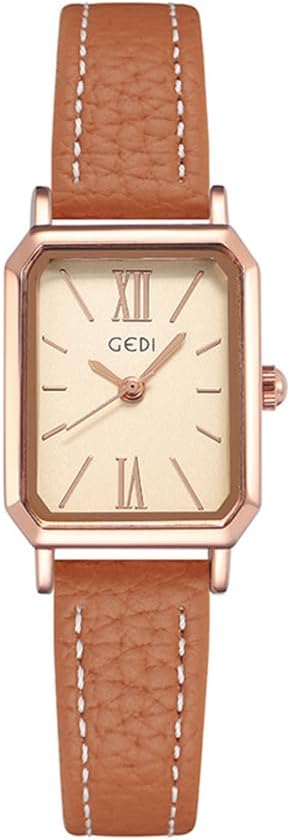 Women Wrist Watch Mini Ultra-Thin Elegant Simple Square Quartz Watches with Leather Strap 30M Waterproof Analog Watches for Girls Students Ladies…...