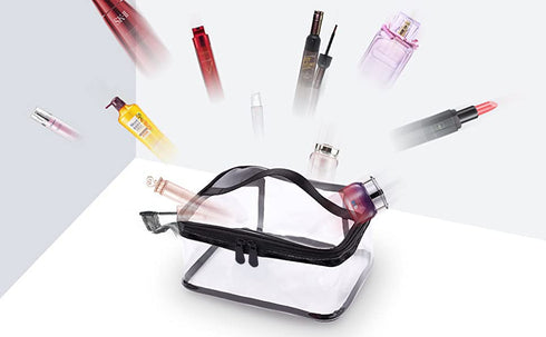 Louise Maelys Portable Clear Makeup Bag Zipper Waterproof Transparent Travel Storage Pouch Cosmetic Toiletry Bag With Handle...