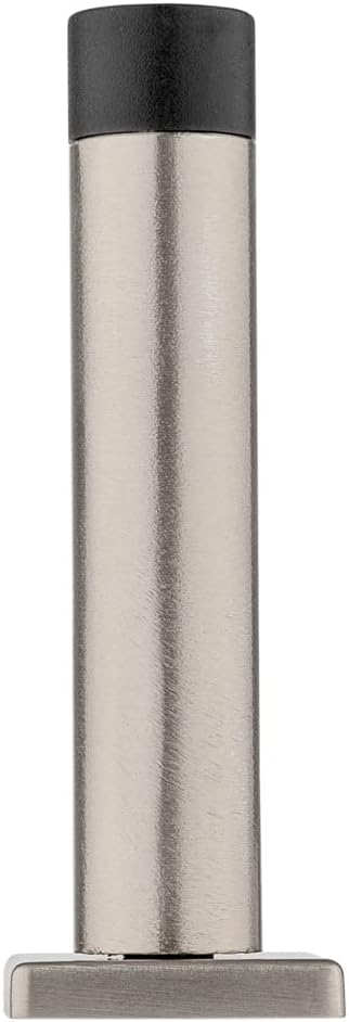 National Hardware N830-527 Reed Door Stop, 3", Satin Nickel with Matte Black Tip, 1 Count (Pack of 1)...
