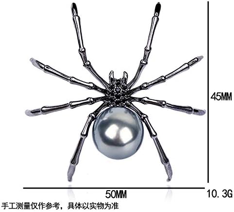 Gothic Halloween Spider Brooch Pins Set Micro Pave Polished Mother of Pearl Body Head Crystal for Women Mother Halloween Costume Party Decoration ...