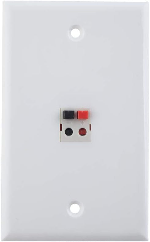 1 Port Speaker Jack Speaker Module Keystone Single Gang Wall Plate Speaker Wall Plate for Home Theater - White (1-Port)...