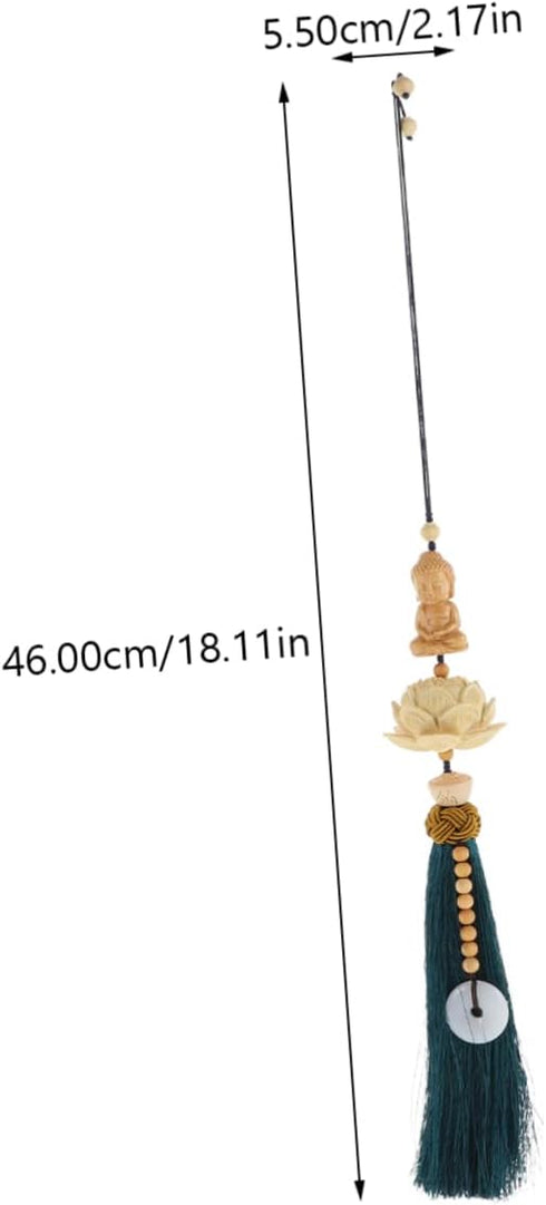 Car Accessories Home Decor Pendant Car Hanging Accessories Window Charm Hanging Pendant Wooden Buddha Braided Rope Men and Women Blue Rearview Mir...