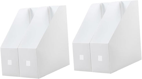 2pcs Plastic File Storage Rack Shelves for Desktop Organizer, White, 20in...